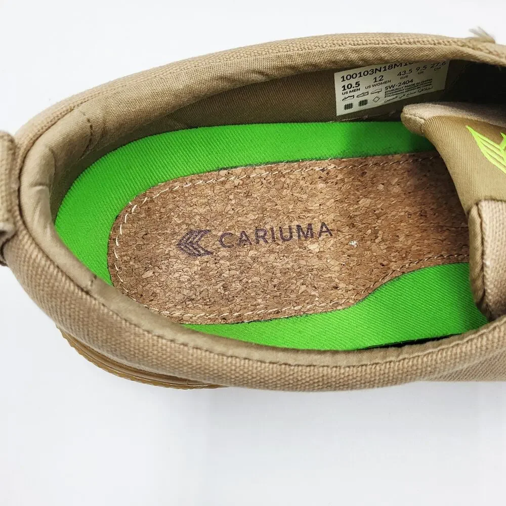 Cariuma Sand Gum Canvas Organic Low-Top Lace-Up Sneakers Men's 10.5 Women's 12